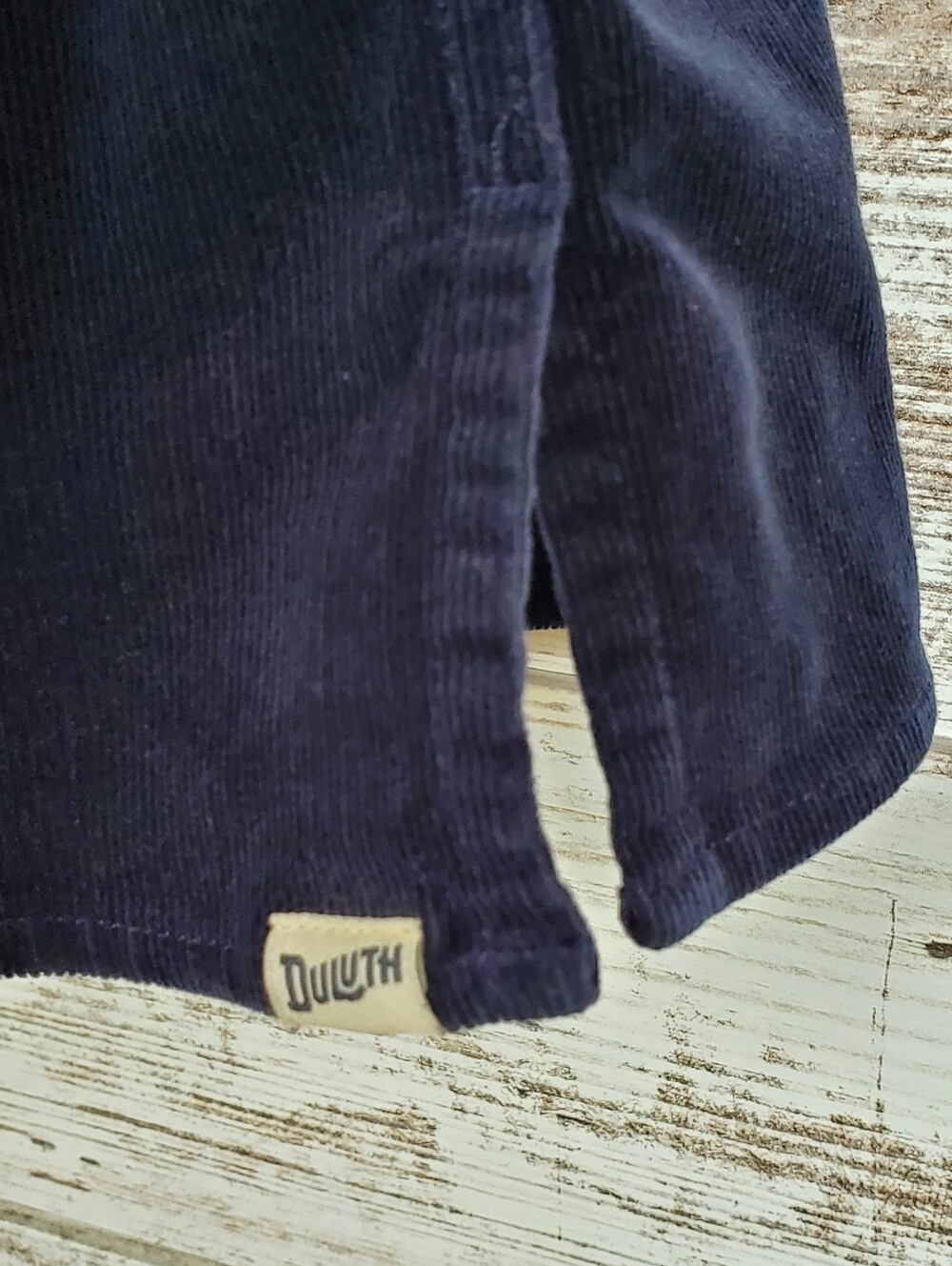 Duluth Trading Co Fine Wale Corduroy Popover Shirt Blouse Navy Blue Unisex - Picture 4 of 14